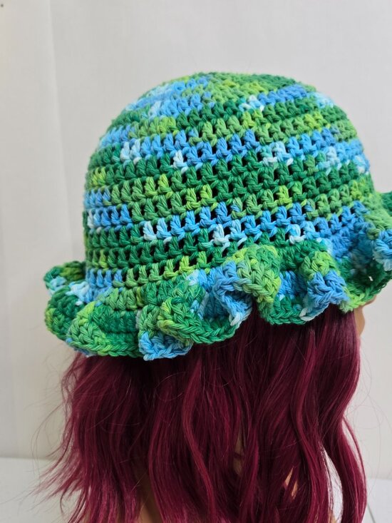 Crochet Bucket Hat: Multicolor Cotton Summer Beanie main image 5